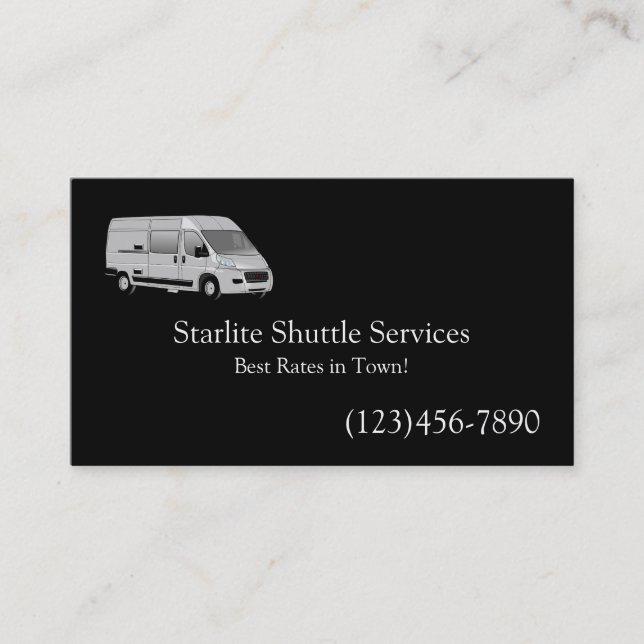 Shuttle Driver Ride Service Business Card (Front)