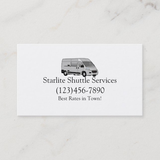 Shuttle Driver Ride Service Business Card (Front)