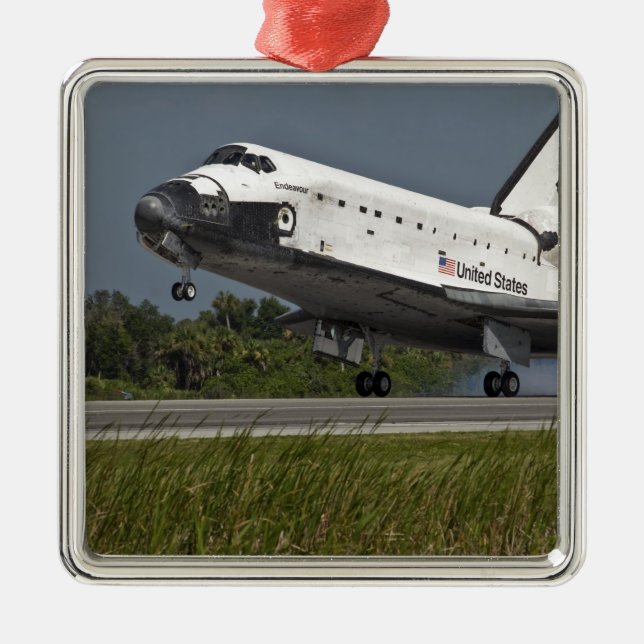 Shuttle Endeavour landing Kennedy Space Centre Metal Ornament (Front)