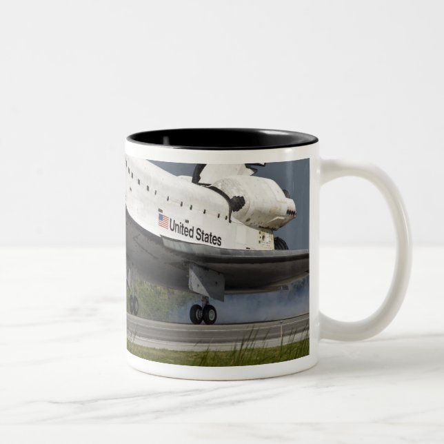Shuttle Endeavour landing Kennedy Space Centre Two-Tone Coffee Mug (Right)
