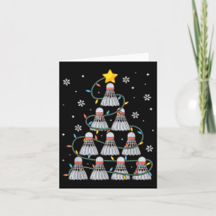 Shuttle Graphic Badminton Player Gift Christmas Card