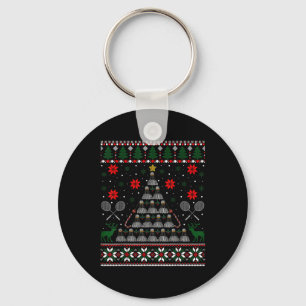 Shuttle Graphic Badminton Player Gift Ugly Christm Keychain
