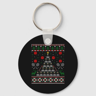 Shuttle Graphic Badminton Player Gift Ugly Christm Keychain