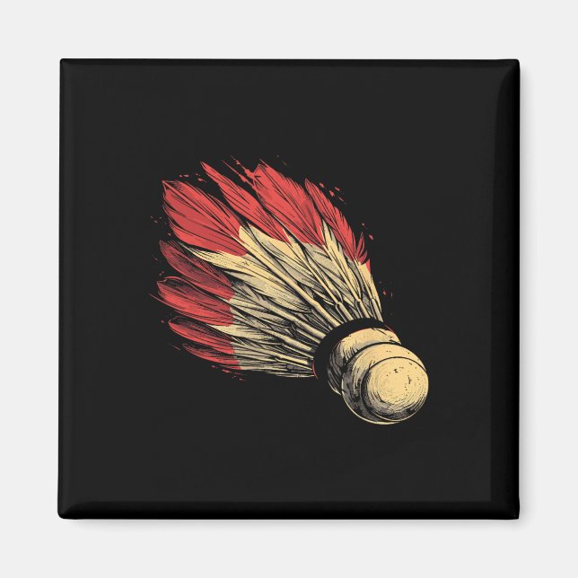 Shuttle Graphic Badmintonist  Magnet (Front)