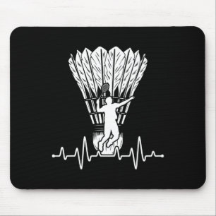 Shuttle Heartbeat Badminton  Mouse Pad