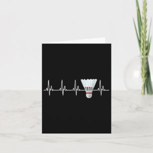 Shuttle Heartbeat Funny Badminton Player  Card