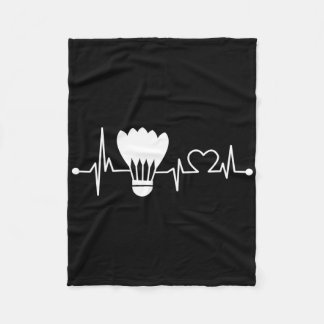 Shuttle Heartbeat Funny Badminton Player Gift  Fleece Blanket