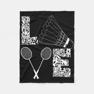 Shuttle Love Badminton Lover Racquet Smashs Fleece Blanket