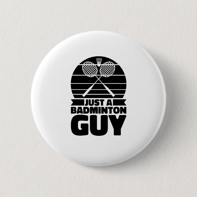 Shuttle Racquet Court Racket - Team Just A Badmint 2 Inch Round Button (Front)