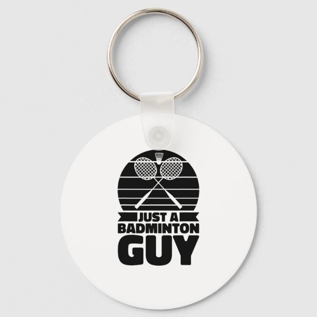 Shuttle Racquet Court Racket - Team Just A Badmint Keychain (Front)