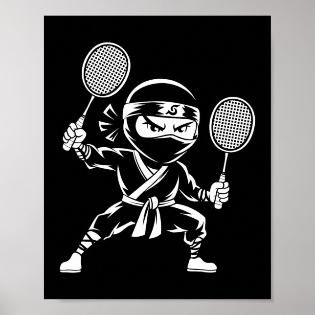 Shuttle Racquet Racket - Team Player Dminton Ninja Poster (Front)