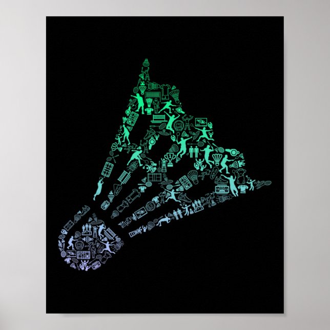 Shuttle Silhouette Dminton Player Shirt Mens Dmint Poster (Front)