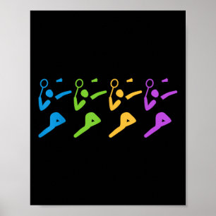 Shuttle Sport Setback Game Badminton Colourful Wom Poster