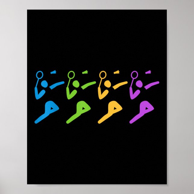 Shuttle Sport Setback Game Badminton Colourful Wom Poster (Front)