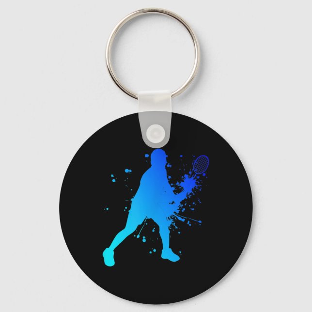 Shuttle Squash Badminton Player  Keychain (Front)