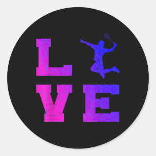 Shuttle Squash Womens Badminton Mens  Classic Round Sticker