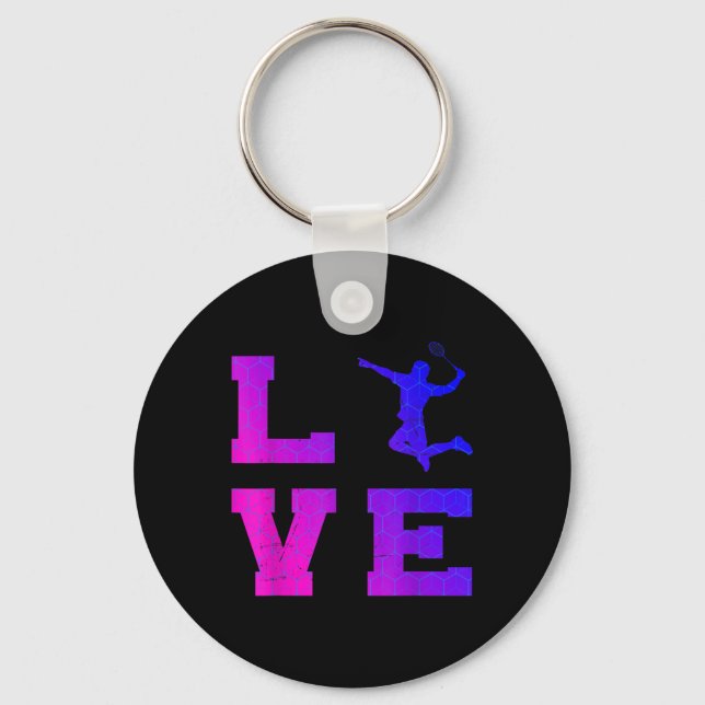 Shuttle Squash Womens Badminton Mens  Keychain (Front)