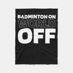 Shuttle Team Court Player Racket Dminton On World Fleece Blanket