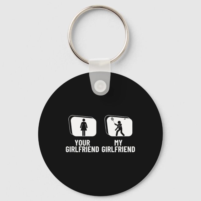 Shuttle Your Girlfriend My Girlfriend Funny Dminto Keychain (Front)