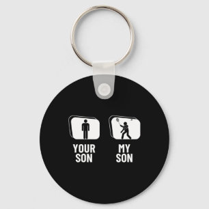Shuttle Your Son My Son Dad Mom Funny Dminton Keychain