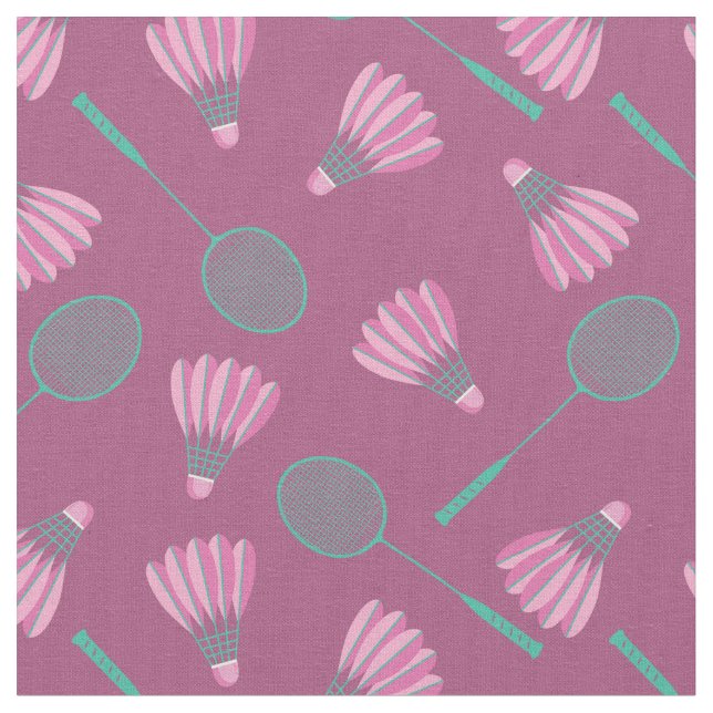 Shuttlecocks with badminton rackets fabric (Close Up)