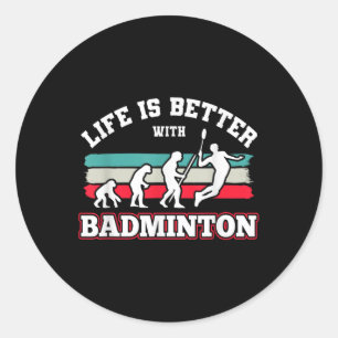 Shuttles Badminton Classic Round Sticker