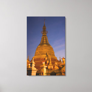 Shwe Myin Tin Temple, dusk, Make Tehi Lar, Canvas Print