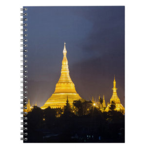 Shwedagon Pagoda At Night Notebook