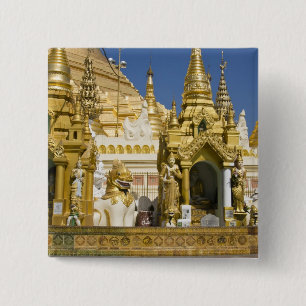 Shwedagon Pagoda (Paya), large temple site that 2 Inch Square Button