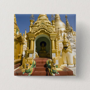 Shwedagon Pagoda (Paya), large temple site that 4 2 Inch Square Button