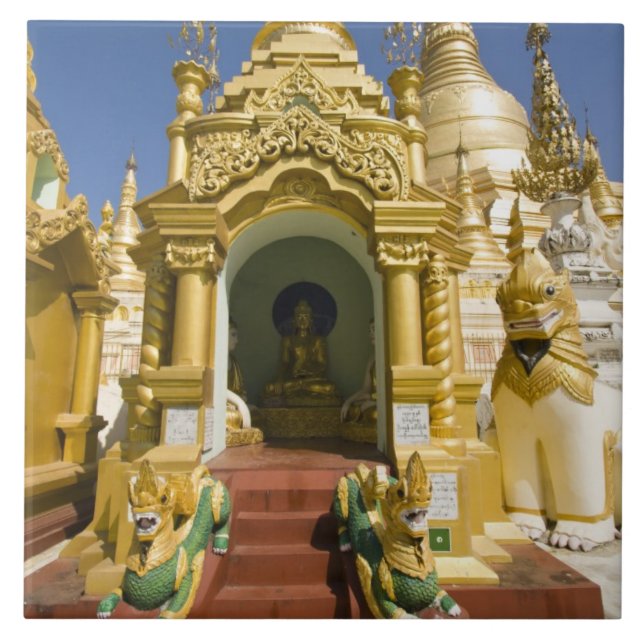 Shwedagon Pagoda (Paya), large temple site that 4 Tile (Front)