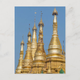 Shwedagon Pagoda Spires Postcard