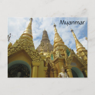 shwedagon stupas myanmar postcard