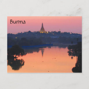 shwedagon sunset postcard