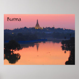 shwedagon sunset poster