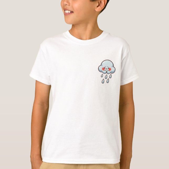 Shy Blushing Raincloud Kids T-Shirt (Front)