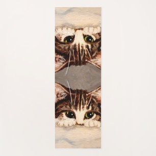 Shy & Curious Tabby Kitten  Yoga Mat