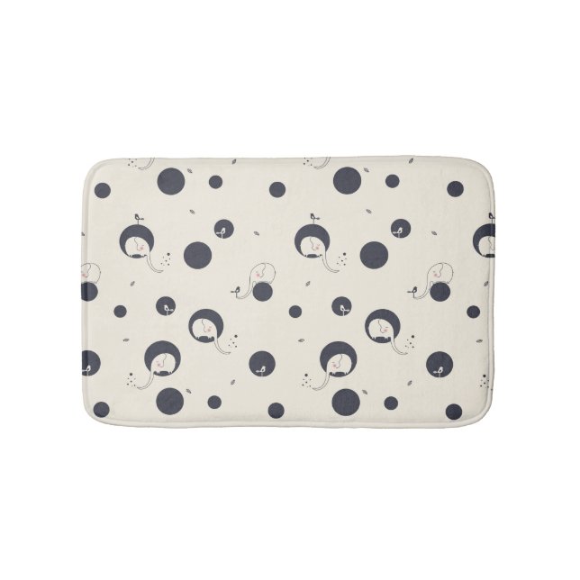 Shy Elephant Pattern Bath Mat (Front)