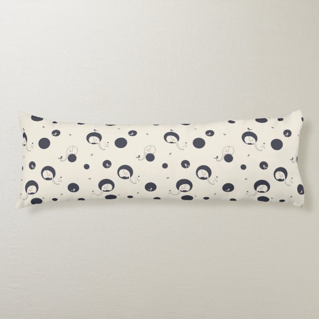 Shy Elephant Pattern Body Pillow (Front)