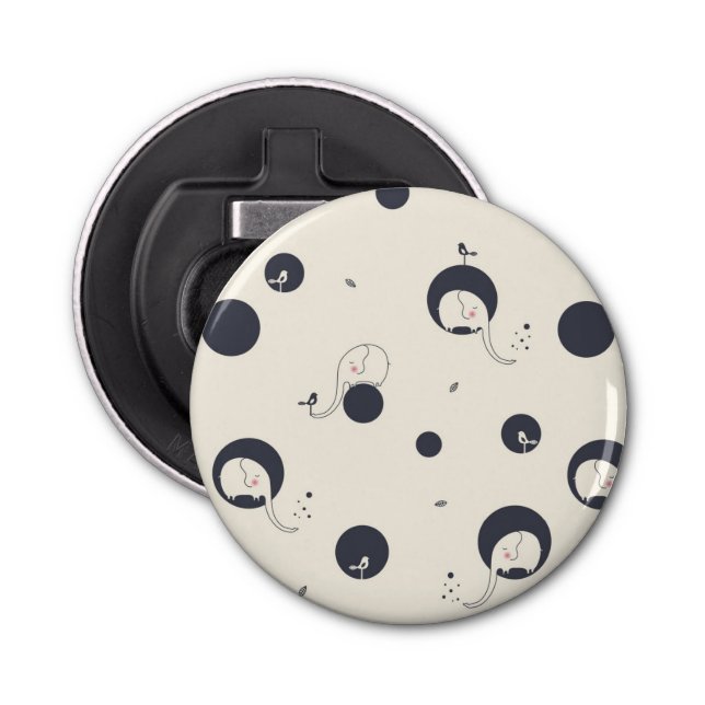 Shy Elephant Pattern Bottle Opener (Front)