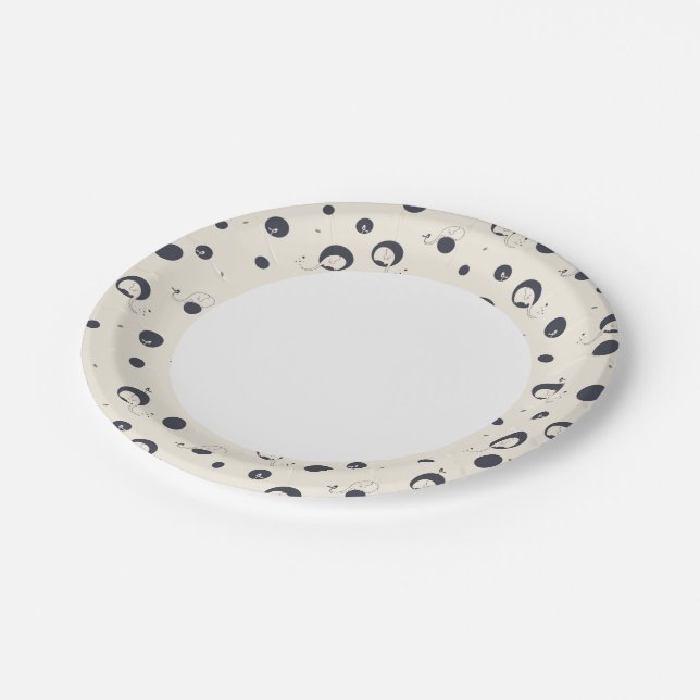 Shy Elephant Pattern Paper Plate (Angled)