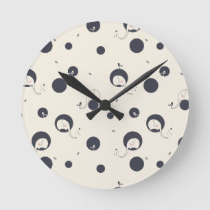 Shy Elephant Pattern Round Clock