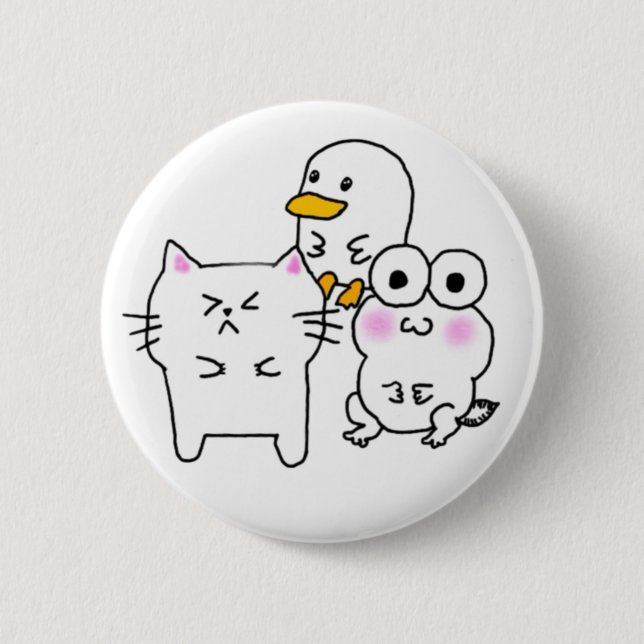 Shy friends 2 inch round button (Front)