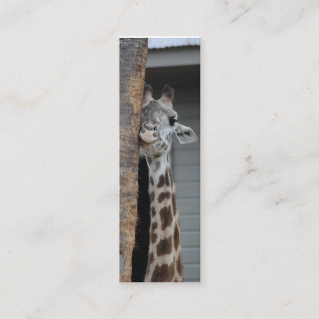 "Shy Giraffe" Bookmark Mini Business Card (Front)