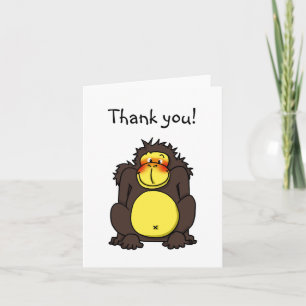 Shy gorilla thank you card