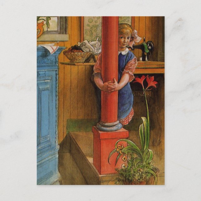 Shy Granddaughter 1918 Postcard (Front)