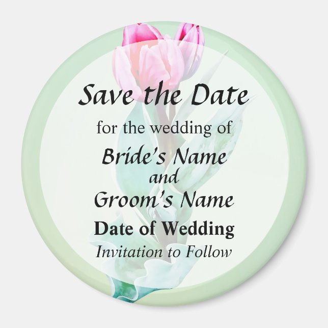 Shy Little Tulip Save the Date Magnet (Front)
