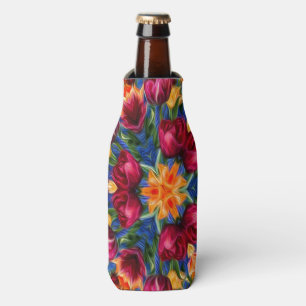 Shy love orange tulip pattern bottle cooler