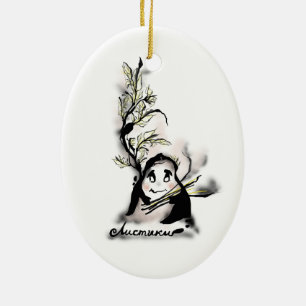 Shy Mr. Leaf Ceramic Ornament