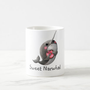 Shy Narwhal with Doughnut Coffee Mug